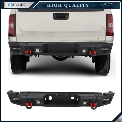 ECCPP Steel Rear Bumper Fits 2007-2010 Chevy Silverado 2500 3500 With LED Lights Foto 1 de 4