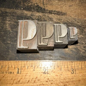 Print Blocks ( 4 Letter P ) Different Sizes Lead Blocks - Picture 1 of 11