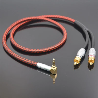 Primeda Audio Cable Stereo 3.5mm right angle to 2 RCA for MP3 CD DVD TV PC - Image 1 of 4
