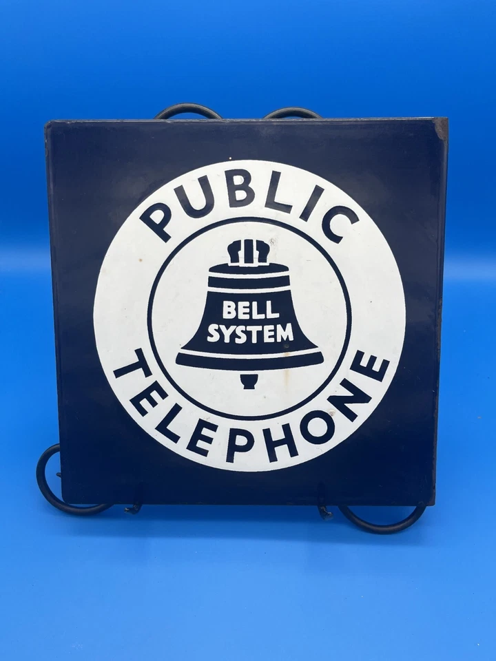 Original Bell System Pubic Telephone Porcelain Flange Sign - 11 x 11 - Image 1 of 3