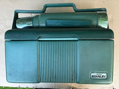 EUA Stanley Aladdin Lancheira Refrigerador Aspirador Garrafa Térmica Conjunto 05/88 Vintage EUA - Imagem 1 de 4