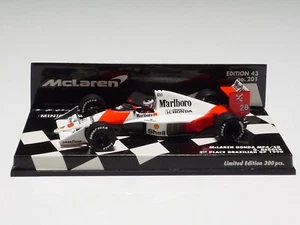 MINICHAMPS 1:43 MCLAREN HONDA MP4/5B G. BERGER BRAZIALIAN GP 1990 #201 "Marlboro - Foto 1 di 5