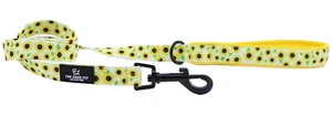 Sunflower Dog Lead - Yellow. Soho. Padded Handle, Trigger, D Ring. 100cm x 1.9cm - Picture 1 of 2