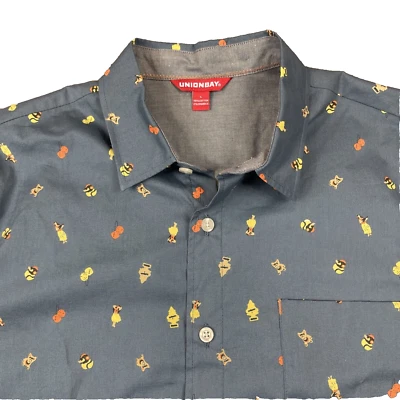 Camisa Union Bay Para Hombres Grande Onda de Marea Espejo Retrovisor Hula Niña Didos Difusos Árbol Foto 1 de 4