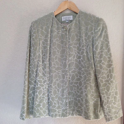 Chaqueta de terciopelo gris Petite Sophisticate talla 4P Foto 1 de 4