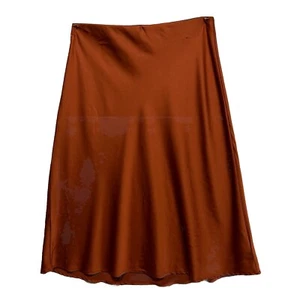 Rock Damen XL Orange Midi Boho Satin Pull On Gummibund Cosplay - Bild 1 von 9