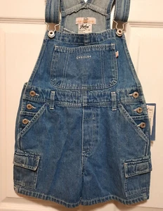 Gasoline Overall Shorts Denim Jean Girls Med M 10/12 Vtg 1990s early 2000s NEW - Picture 1 of 12