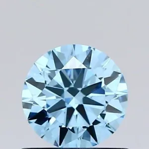 Round Lab Grown CVD Diamond IGI Certified 0.54Ct Fancy Vivid Blue Color VS1 - Picture 1 of 14