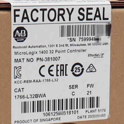 New Sealed AB 1766-L32BWA /C Micrologix 1400 32 Point Controller 1766-L32BWA - Image 1 of 4