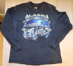 Vintage 1998 Harley Davidson Alaska The Last Frontier Mens Size XL Black - Picture 1 of 5