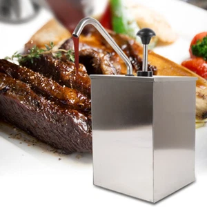 Dispenser salsa 4L condimento soia ketchup senape dispenser pompa secchio inox - Foto 1 di 19