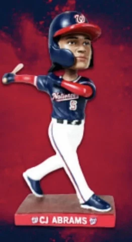 2023 CJ Abrams SGA Bobblehead Washington Nationals 7/22/23 PRESALE Cover