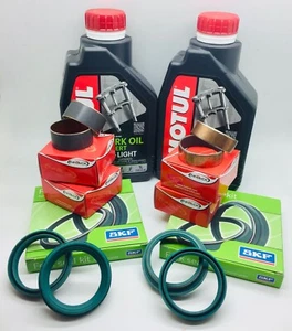 Sellos de horquilla doble Honda Africa SKF bujes aceite 48 mm Showa kit 2015-23 Motul 15W X2 - Imagen 1 de 2