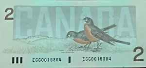 Gema Canada Bird Series 1986 2 $ dos dólares serie baja 0015304 sin circular - Imagen 1 de 2