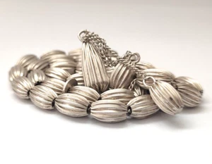 Antiker massiver Silber Rosenkranz rein islamisch 33 Perlen Silber 925 25 g - Bild 1 von 6