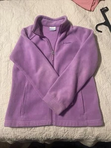 Columbia Full Zip Fleece Girls Size XL (18-20) Purple Jacket Zip Pockets - Picture 1 of 4
