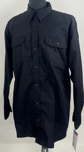 TruSpec Long-Sleeve Lightweight Poly/Cotton RipStop Dress Shirt | XL-Long Black - Picture 1 of 13