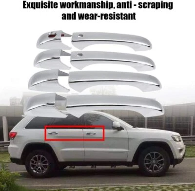 Cubierta de manija de puerta cromada inteligente para Dodge Durango/Jeep Grand Cherokee 2011-2021 Foto 1 de 3