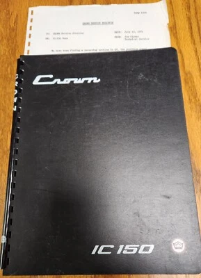 Consola estéreo Crown IM-2/IC-150 manual de servicio + boletín - original Foto 1 de 2