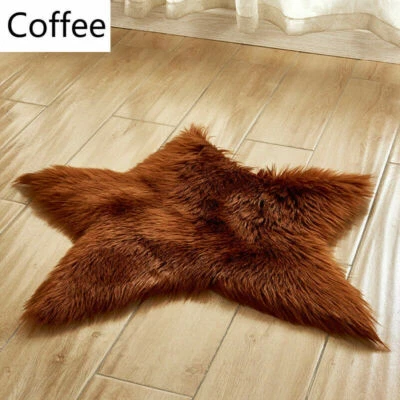 Plush Pentagram Carpets Faux Fur Rugs Flurry Soft Doormat Living Room Home Adorn - Image 1 of 4