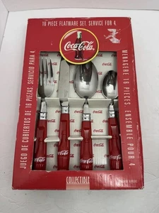 Coca-Cola 16 Piece Flatware Set Coke Bottle Contour Pattern by Gibson 1997 - Picture 1 of 5