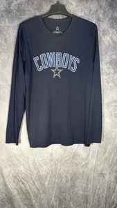 dallas cowboys uomo manica lunga girocollo elasticizzato blu navy taglia VERO Medium - Foto 1 di 14