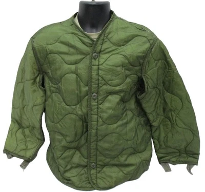 USED USGI OD GREEN MILITARY FIELD JACKET LINER COLD WEATHER COAT WOOBIE STYLE - Image 1 of 4