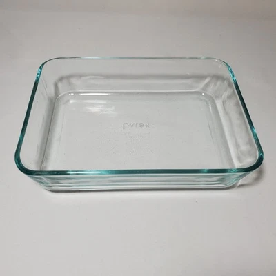 PYREX USA Rectangular Baker Clear Tinted Glass 3 Cups Style 7210 - Image 1 of 4