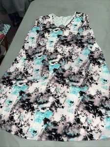 Pink Blush Maternity White Pink Turquoise Printed Long Sleeve Dress Medium Size - Picture 1 of 7