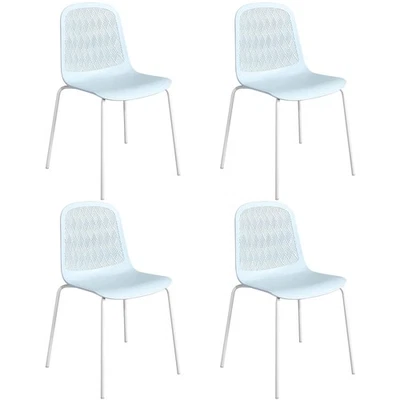 Armless Modern Chairs with Metal Legs for Living, Bedroom, Kitchen, Dining, L... - Image 1 of 4