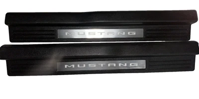 10-14 Ford Mustang Door Sill Trim Premium myColor Black RH LH Pair Set OEM - Image 1 of 4