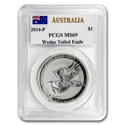 2014 AUS 1 oz Silver Wedge Tailed Eagle MS-69 PCGS (Mercanti) - Image 1 of 4