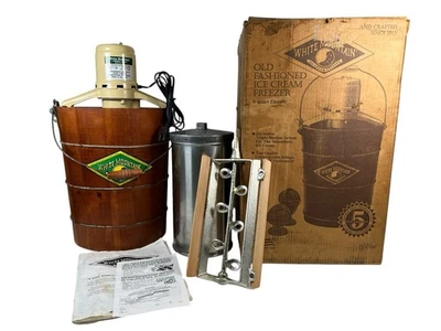 复古 White Mountain 6 夸脱电动冰淇淋冰柜机 F69206 带盒! — 第 1/4 张图片