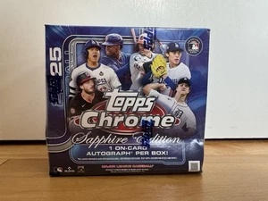 2025 Topps Chrome Baseball Sapphire Edition Hobby Box, DENTED, SEALED, IN HAND - Picture 1 of 9