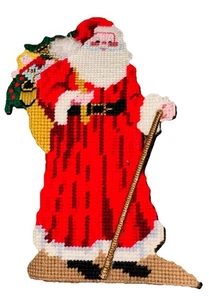 "Cubierta de tope de puerta de Papá Noel punto de cruz hecha a mano de colección 13x7"" Navidad" - Imagen 1 de 11