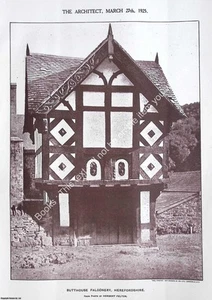 1925 : BUTTHOUSE FALCONERY, HEREFORDSHIRE. AN ORIGINAL PAGE FROM THE ARCHITECT. - Imagen 1 de 1