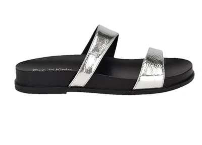 Sandalias Calvin Klein nuevas sin etiquetas para mujer Explore plantilla deslizable talla 5 correas plateadas Foto 1 de 4