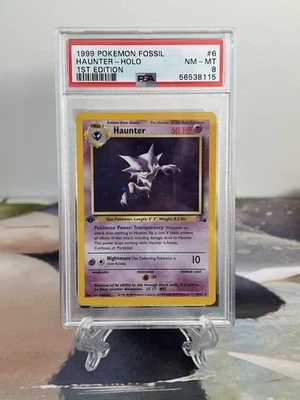 Pokemon Card 1st Edition Haunter -  Fossil Set No. 6/62- PSA 8 NM-MINT - Holo - Image 1 of 2