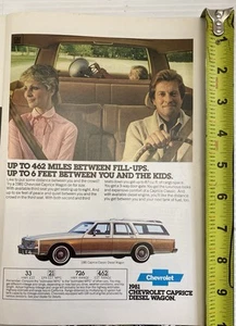 '81 Chevy Caprice Diesel Station Wagon Wood Panel Car Vintage Print Ad 1981 - Picture 1 of 1