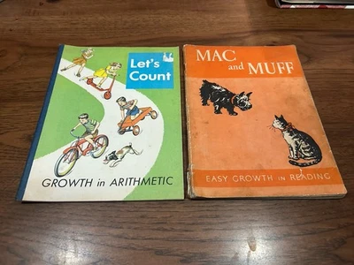 MAC and MUFF 1940 Early Reader Primer School Book Lot + LET'S COUNT (1953) SC - Image 1 of 4