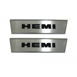 Insignias de puerta ACC MOPAR azul incrustación 'HEMI' para Dodge Challenger 2008-2014 cepillado - Imagen 1 de 6
