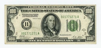 FR#2151B $100 1928A Federal Reserve Note New York Crisp XF DC-6160 - Image 1 of 3