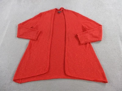 Кардиган Eileen Fisher свитер женский средний красный оранжевый льняной открытый передний коренастый - Изображение 1 из 4