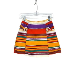Vintage Primstyle Skort Womens 24" Waist Multicolor Rainbow Stripe Back Zip - Picture 1 of 5