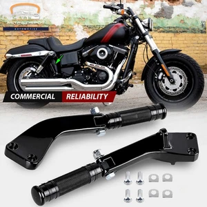 For 2006-2017 Harley Dyna Street Bob Low Rider Passenger Foot Pegs Kit Black CNC - Picture 1 of 10