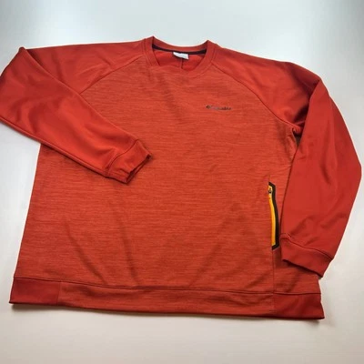 Columbia Tech Trail Sudadera Para Hombre Extra Grande XL Naranja Cuello Redondo Bolsillo Foto 1 de 4