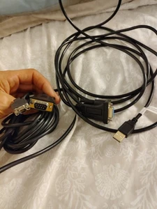 Null Modem Micro-DB9 to USB cable 038-003-084 A05 EMC VNX storage 35 Feet  - Picture 1 of 7