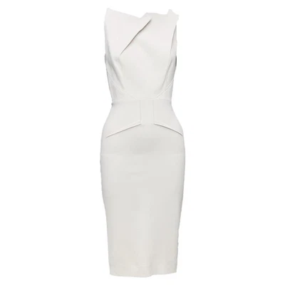 Vestido recto Roland Mouret Origami plisado espalda cremallera mujer beige Reino Unido talla 8 Foto 1 de 4