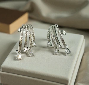 Orecchini in Ottone Per Donna Zirconi Luminosissimi Anallergici Nickel Free - Imagen 1 de 4