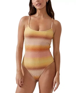 Traje de baño de una pieza de algodón para mujer brillante ombre cuello redondo talla grande nuevo con etiquetas - Imagen 1 de 6